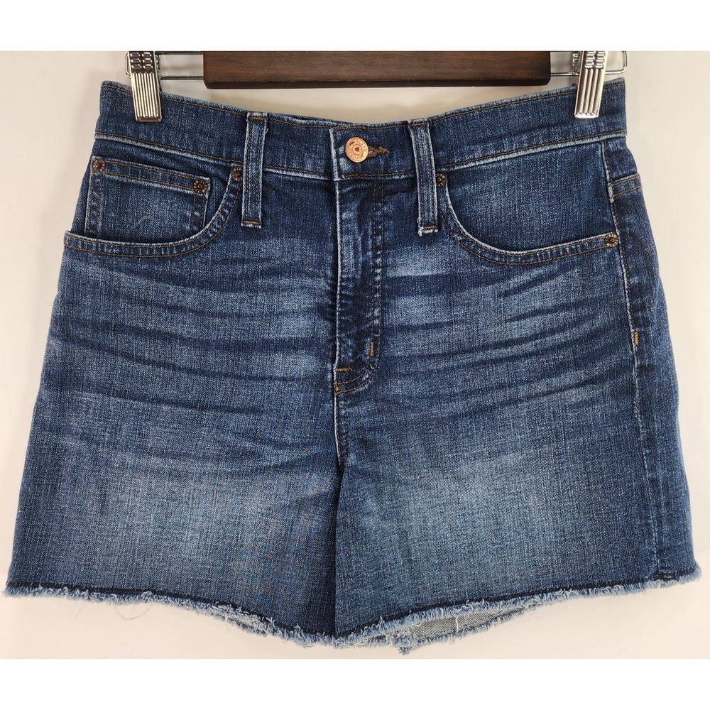 J. Crew Blue Denim Shorts Women's 26 5-Pocket Cut Off High Rise Stretch